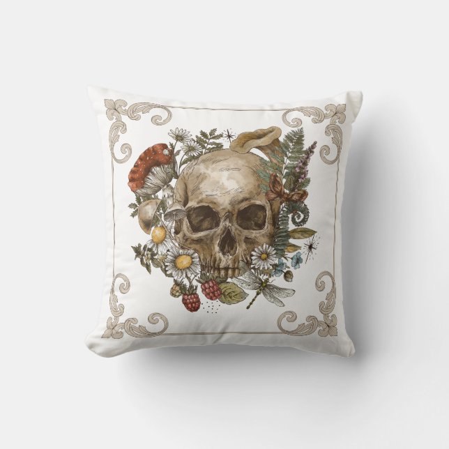 Coussin Crâne mystique Vintage (Recto)