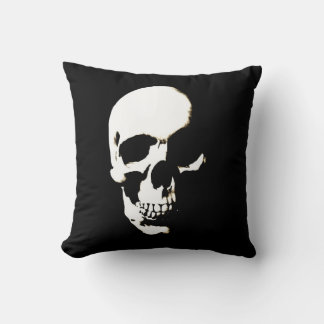 Coussin Crâne noir blanc