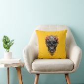 Coussin Crâne noir/or (Chaise)