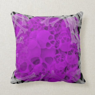 Coussin CRÂNES abstraits et OS