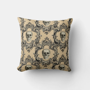 Coussin Crânes de charpente victoriens Goth squelette goth