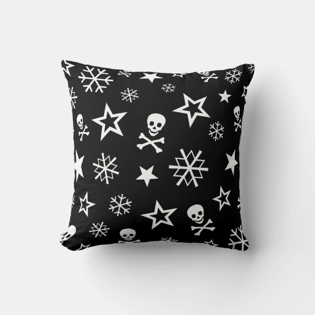 Coussin Crânes et flocons de neige Lancer l'oreiller (Recto)