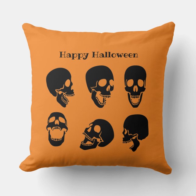 Coussin Crânes Halloween Jeu d'oreiller (Recto)