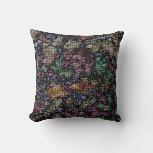 Coussin Cravate teint frayé Couleur Mosaïque Motif Petits  (Recto)