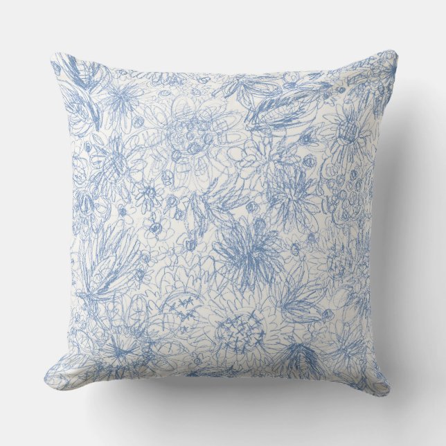 Coussin Crayon de couleur floral (Recto)