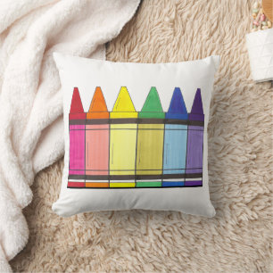 Coussin Crayons arc-en-ciel colorés Fournitures d'art Fier