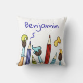 Coussin Crayons et pinceaux (Recto)