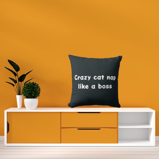Coussin Crazy Cat Nap Comme Un Boss Mignonne Cool Moderne (Créateur téléchargé)