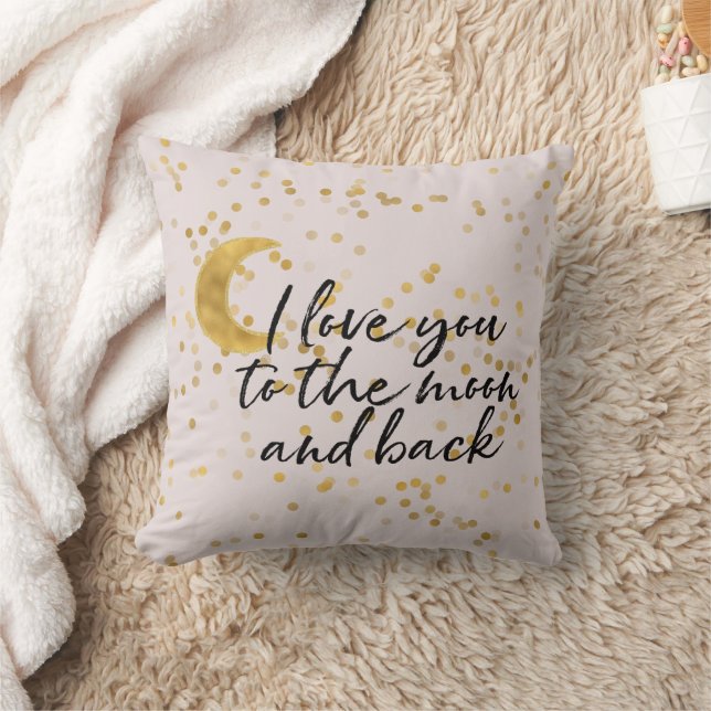 Coussin Cream Gold I love you to the moon confetti (Couverture)