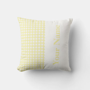 Coussin Cream Modern Houndstooth avec nom