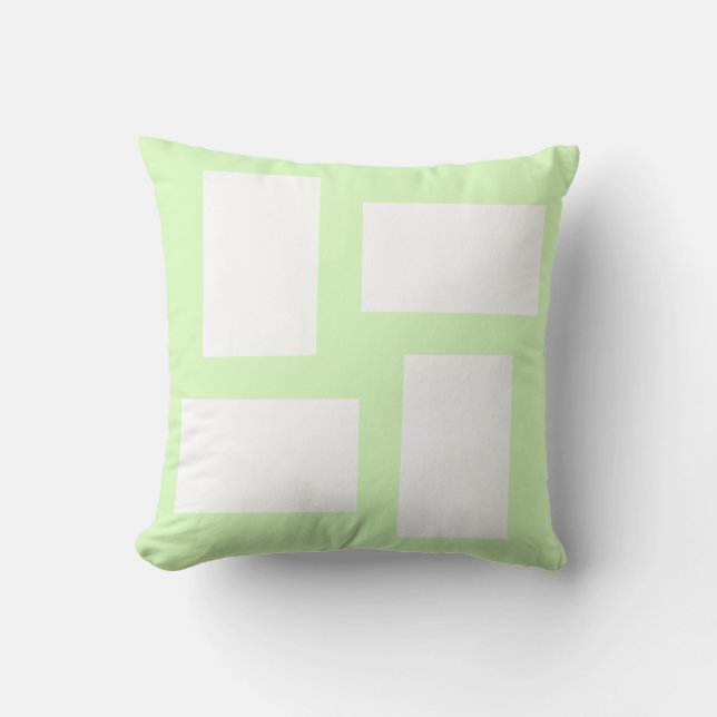 Coussin Création Abstraite Pastel Vert Citron & Blanc (Recto)