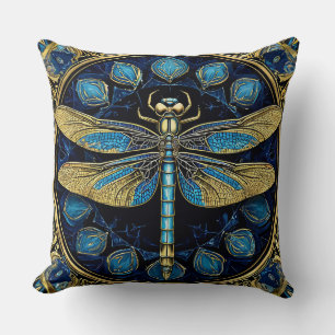 Coussin Création artistique de libellule complexe