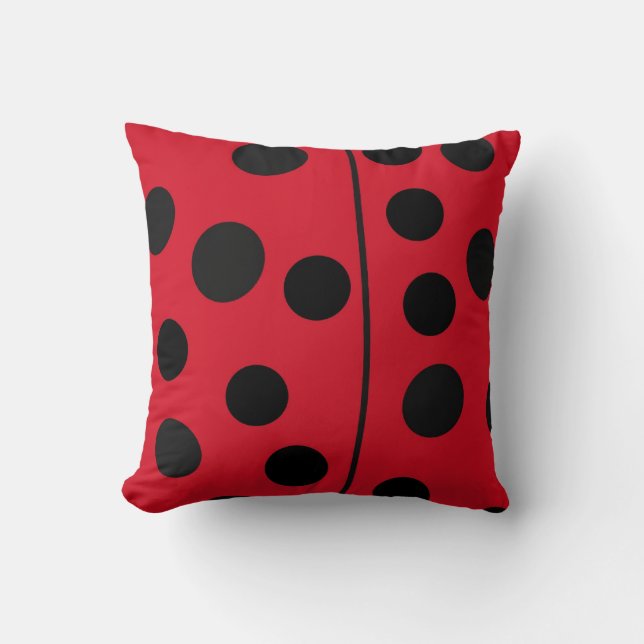 Coussin Création coccinelle rouge et noir (Recto)