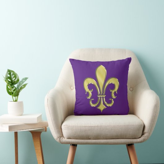 Coussin Création de Fleur de Lis de Mardi Gras Cool (Chaise)