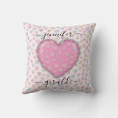 Coussin Création élégante de cœur de la Saint-Valentin (Verso)
