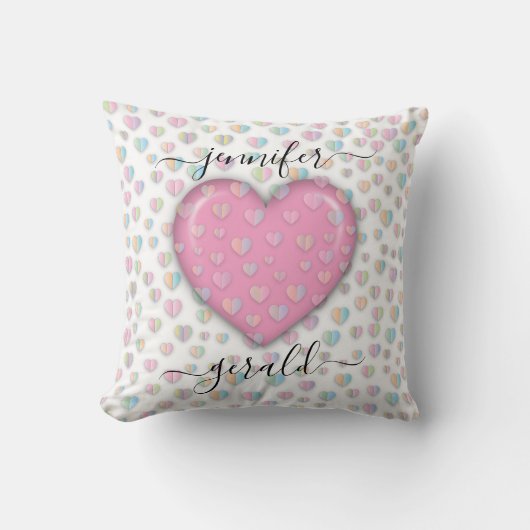 Coussin Création élégante de cœur de la Saint-Valentin (Recto)