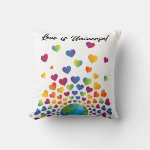 Coussin Création élégante minimaliste de cœur arc-en-ciel
