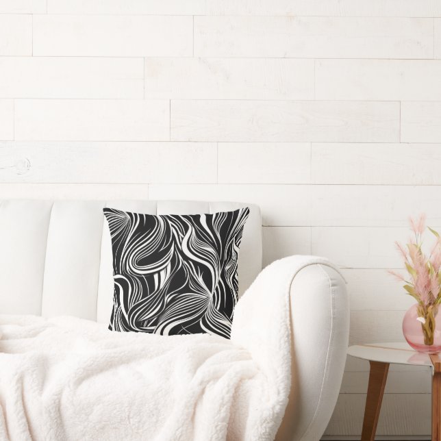 Coussin Creative Black and White Seamless Abstraction (Canapé)