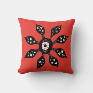 Coussin Créature Florale Horrifique à l'Oeil Étrange et Ma