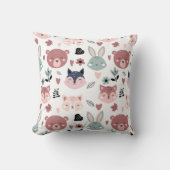 Coussin Créatures adorables de la forêt avec des cœurs (Recto)