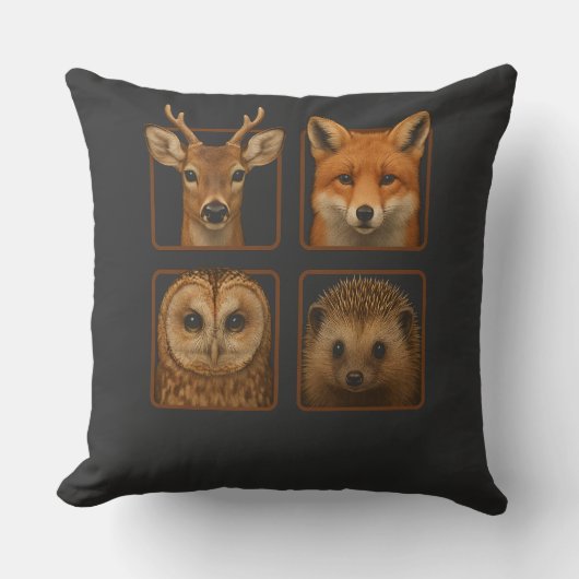 Coussin Créatures de la forêt Animaux de la forêt Cerf Ren (Recto)