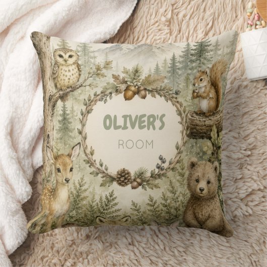 Coussin Créatures de la forêt Salle pour enfants/bébé Nom (Couverture)