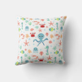 Coussin Créatures de mer sous-marines fantaisistes (Verso)