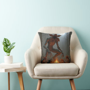 Coussin Créatures Démogorgon autour d'un feu de camp