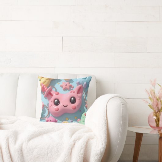 Coussin Créatures Fantastiques Pastel Kawaii (Canapé)