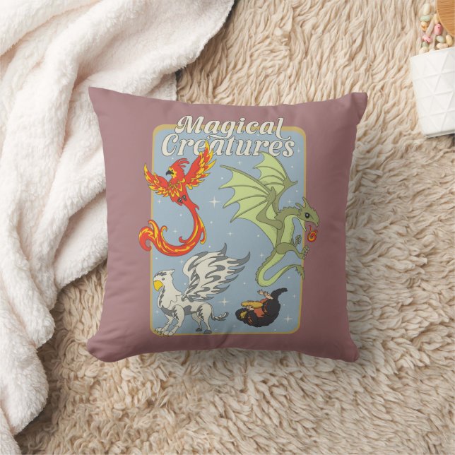 Coussin Créatures Magiques Graphisme Vintage (Couverture)