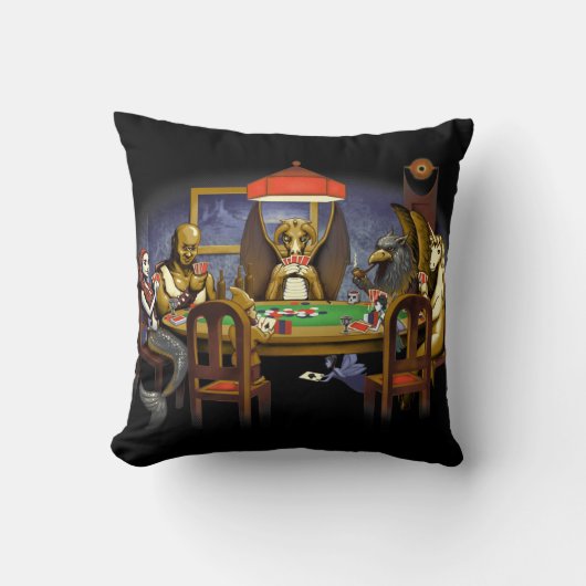 Coussin Créatures Mythiques Jouer Au Poker (Recto)