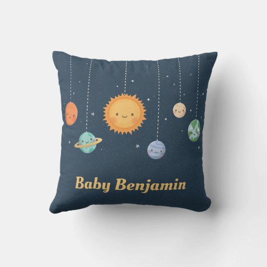 Coussin Crèche mignonne de bébé de thème de l'espace de (Verso)