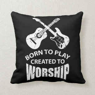 Coussin Créé pour adorer le joueur de guitare chrétien le