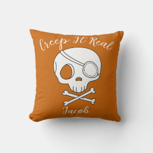Coussin Creep It Real Halloween jack-o-lanterne citrouille
