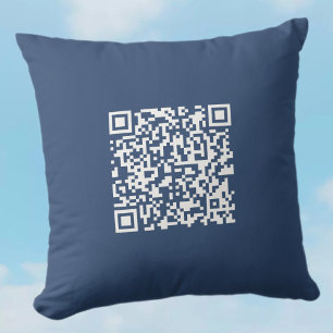 Coussin Créer un code QR analysable Bleu de marine