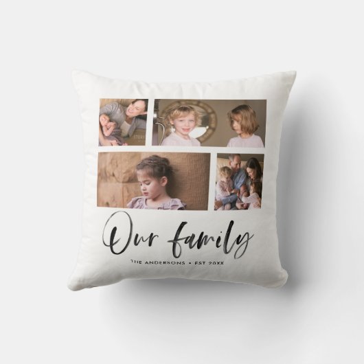 Coussin Créer un collage de photos avec le nom de notre fa (Verso)