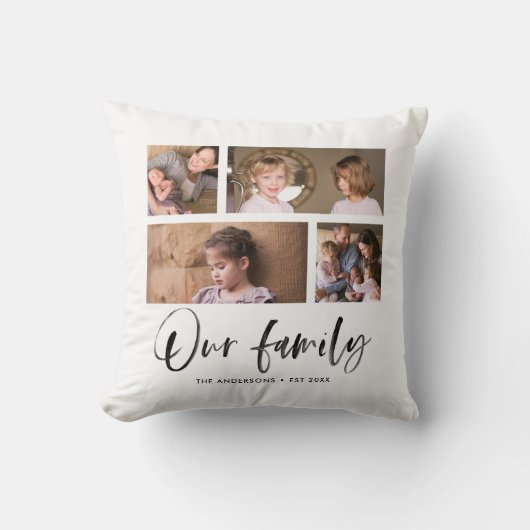 Coussin Créer un collage de photos avec le nom de notre fa (Recto)
