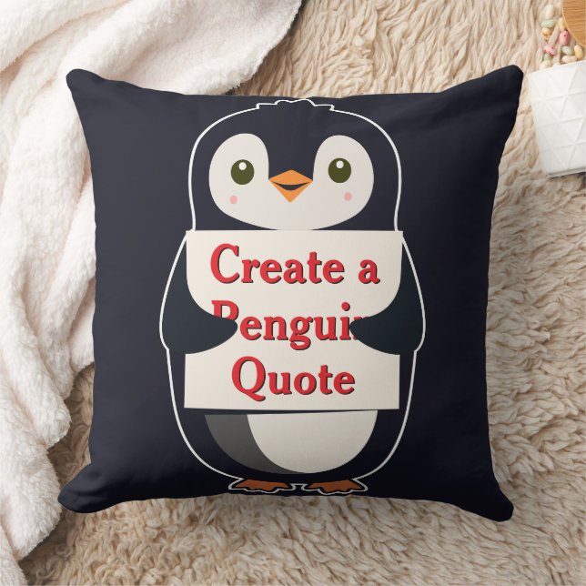 Coussin Créer une citation de pingouin (Couverture)