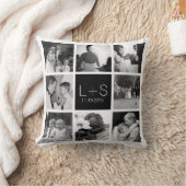 Coussin Créer Votre Propre Collage Photo De Mariage Monogr (Couverture)