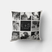 Coussin Créer Votre Propre Collage Photo De Mariage Monogr (Verso)