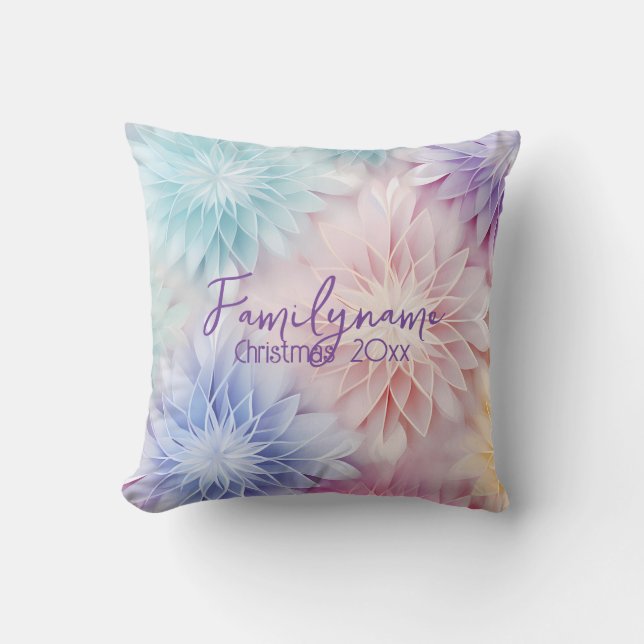 Coussin Créez vos propres fleurs de Noël Arc-en-ciel (Recto)