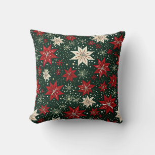 Coussin Créez vos propres fleurs de poinsététie rouge et c