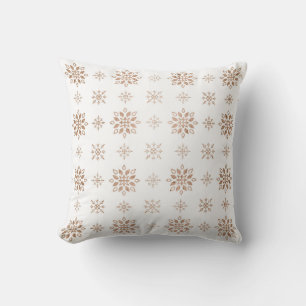 Coussin Créez vos propres flocons de neige blancs et dorés