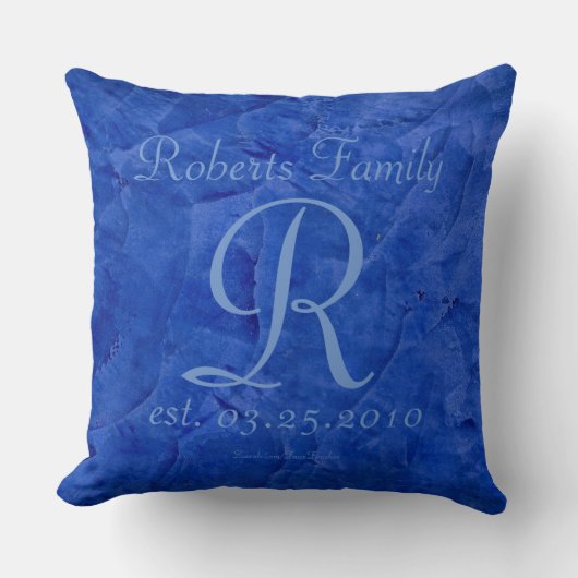 Coussin Créez vos propres monogrammes bleu barbeau (Recto)