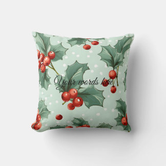 Coussin Créez vos propres Pois et Red Holly Green