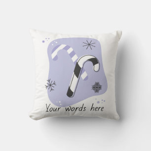 Coussin Créez vos propres Sucres de canne rétro violet Noë