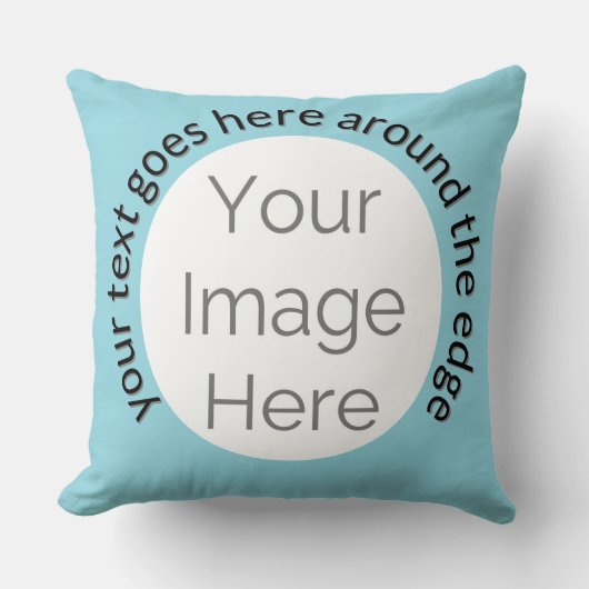 Coussin Créez votre Bleu Bébé – Photo et texte personnalis (Recto)