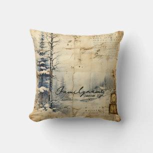 Coussin Créez votre propre carte postale Temps d'hiver Vin