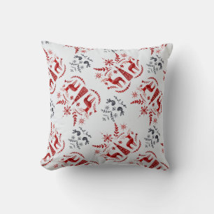 Coussin Créez votre propre cerf-rouge nordique & arbres