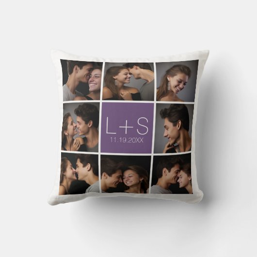 Coussin Créez Votre Propre Collage De Photo De Mariage Mon (Verso)